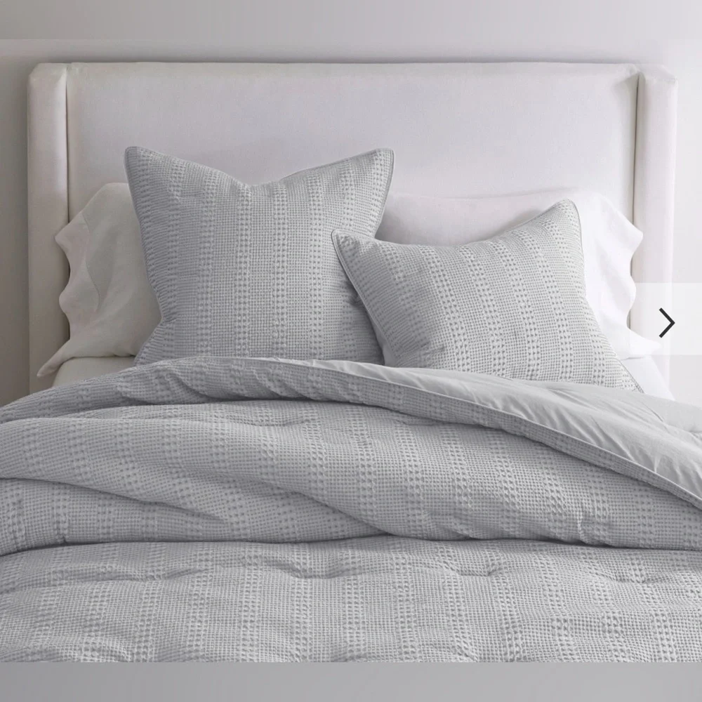 Pottery Barn Honeycomb Cotton Comforter Grey‎ Twin